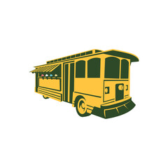 Illustration Of An Vintage Ice Cream Vending Van