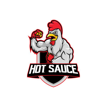 Chicken Mascot Logo For Restaurant Business