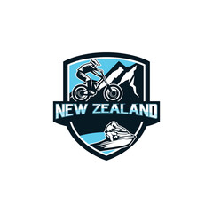 Mountain Bike Free Ride Logo Vector Illustration