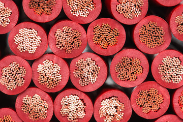 Copper electrical cable cross section