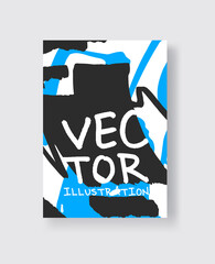 Artistic creative universal cards. Hand Drawn textures.