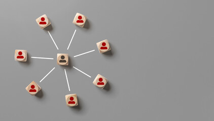 Circular network with an element in the middle with copy space