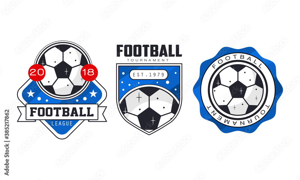 Wall mural soccer or football badges or labels vector set