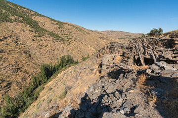 Abandoned houses in the Sierra de los Filabres in Spain