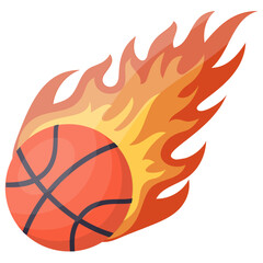  Icon vector of the basketball ball enveloped in fire flames, basketball flaming   © Vectors Market