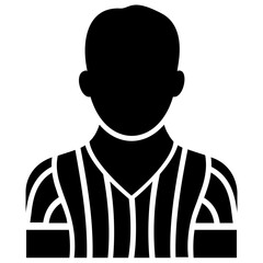 
Human avatar having whistle symbolizing umpire icon

