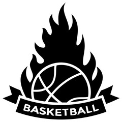  Icon vector of the basketball ball enveloped in fire flames, basketball flaming   © Vectors Market