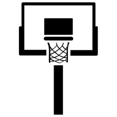 
A basketball rim and net basketball hoop vector icon isolated on a white background
