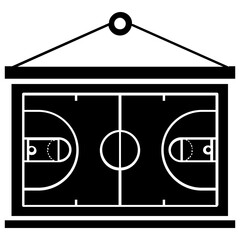 
A vector icon on floor of empty basketball court
