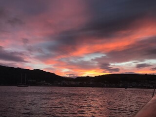 sunset over the lake