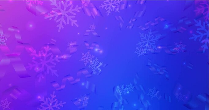 4K looping light pink, blue animation in Christmas style. Modern abstract animation with celebration things. Ads for gift presentations. 4096 x 2160, 30 fps.