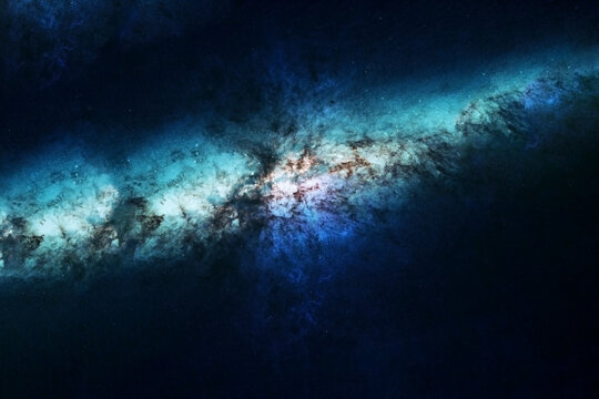 Blue galaxy space background. Elements of this image furnished by NASA were.
