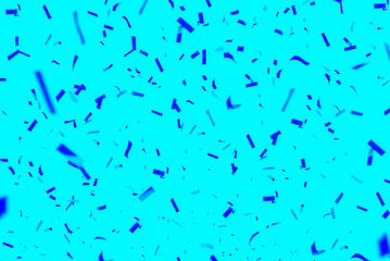 Confetti on a bright turquoise background. Holiday background template