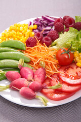 close up on mixed fresh vegetable salad