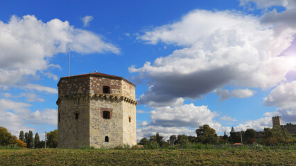 Fototapeta na wymiar Nebojsa tower,famous landmark,part of Kalemegdan fortress in Belgrade,Serbia