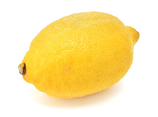 Yellow whole lemon citrus fruit isolated on white