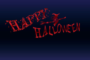 Happy Halloween lettering creepy with cool blue moonlight and some bats wearing mask for the prevention of spread of CORONA virus in this Pandemic. 2020.