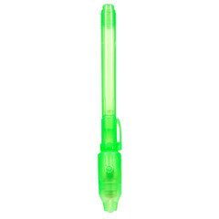 Electronic pen for kids graphic tablet. Transparent, bright green isolated on white background