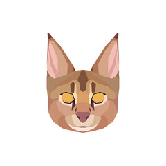 Low poly Chausie head. Vector illustration
