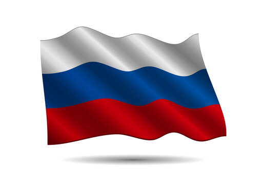 Russia Flag Vector Closeup Illustration	