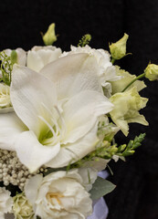 Flower composition. Macro photo. Wedding decor. A Beautiful bouquet of fresh spring flowers.