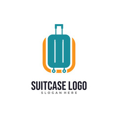 Abstract business suitcase vector logo template. Luggage logo. Bag logo concept.