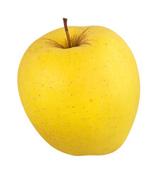 Fresh yellow apple isolated on white background with clipping path