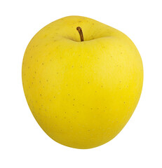 Fresh yellow apple isolated on white background with clipping path