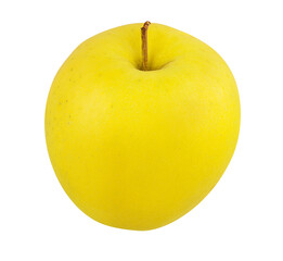 Fresh yellow apple isolated on white background with clipping path