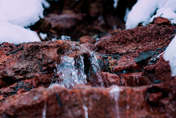 Fototapeta premium ice on the rocks