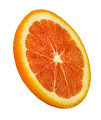 Juicy orange slices isolated on white background with clipping path