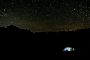 Camping under the stars on Mt. Treskavica near Sarajevo, Bosnia and Herzegovina