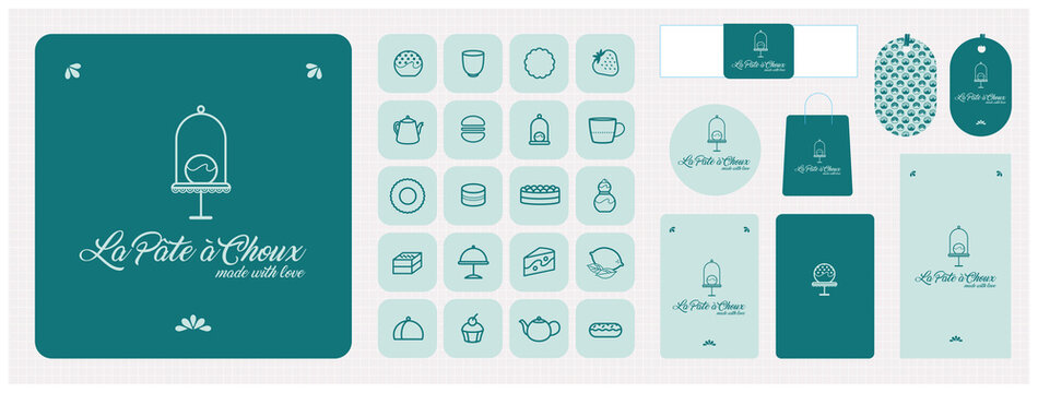 identité graphique, identité visuelle, logo, marque, pâtisserie, pâtissier, nourriture, chouquette, gâteau

