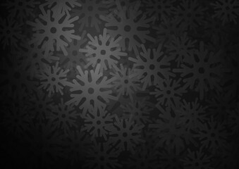Dark Silver, Gray vector texture with colored snowflakes.