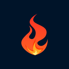 Simple vector flame icon in flat style
