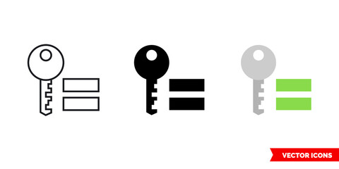Access icon of 3 types color, black and white, outline. Isolated vector sign symbol. © mr.GAS