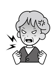 激怒するおばあさん