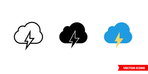 Obraz premium Cloudshot icon of 3 types color, black and white, outline. Isolated vector sign symbol.