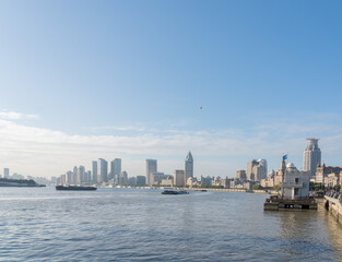 Fototapeta premium ShangHai city skyline at sunrise