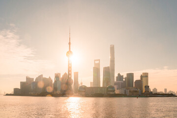 Obraz premium ShangHai city skyline at sunrise