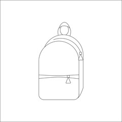 School, student Line backpack , vector illustration. Bag for tourism and travel. Back to school. Isolated on white background