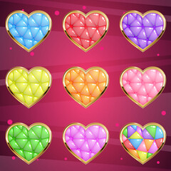 Hearts style vintage border gold with a wave pattern that is bright and shiny.
