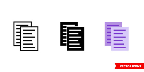 Terms and conditions icon of 3 types color, black and white, outline. Isolated vector sign symbol.