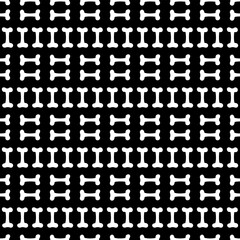 Seamless pattern with bones. Vector illustration on black background.	
