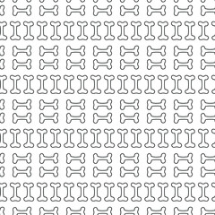 Seamless pattern with bones. Vector illustration on white background.	