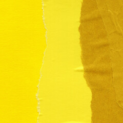 Colorful torn paper collage close-up. Texture made from various paper and cardboard parts. Damaged...