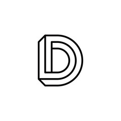 d initial 3d logo design vector graphic idea creative - obrazy, fototapety, plakaty