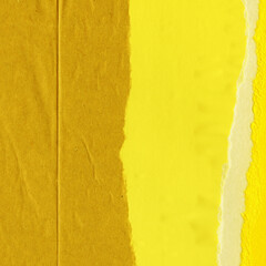 Colorful torn paper collage close-up. Texture made from various paper and cardboard parts. Damaged old paper background. Vintage blank wallpaper. Material design backdrop.