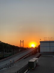 Fototapeta premium sunset in the city