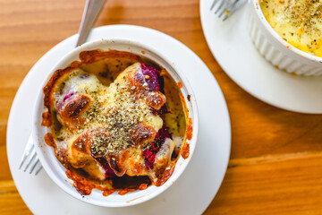 Vegetarian  Baked spinach with cheese Vegetarian food
